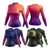 Camisa De Pesca Mar Negro Linha Premium Feminina Uv50 