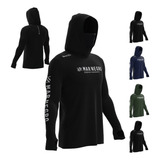 Camisa De Pesca Mar Negro X protect 360 C Capuz E Buffer