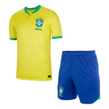 Camisa De Time America Uniforme Neymar Infantil Short Brasil