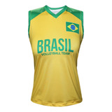 Camisa De Vôlei Brasil Amarela Feminina