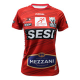 Camisa De Vôlei Do Sesi Bauru 2023 24 Vermelha Feminina