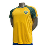Camisa Do Brasil Masculina Amarela Dry