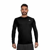 Camisa Dry Basic LS Muvin Manga Longa Masculina Proteção Solar UV50 Camiseta Para Academia Treino Funcional Pilates Yoga Corrida Ginástica Fitness Caminhada Secagem Rápida G Preto 