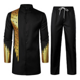 Camisa E Calça Dashiki Africanas Masculinas 2 Peças Terno
