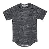 Camisa Esportiva Masculina  Camiseta De Secagem Rápida Respirável E Confortável Para A Pele Para Corrida E Ioga  Camuflagem Preta 