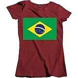 Camisa Feminina Bandeira Brasil Oficial Patriota Tamanho M Cor Vinho
