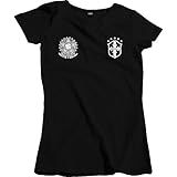 Camisa Feminina Brasil Seleção Brasileira Logo Tamanho GG Cor Preto