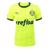 Camisa Feminina Do Palmeiras Amarela Fluorescente