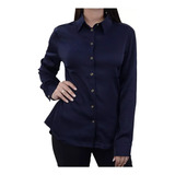 Camisa Feminina Dudalina Ml Texture Azul Marinho - 530110
