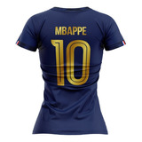 Camisa Feminina França Mbappe Comemorativa Copa