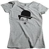 Camisa Feminina Personagem Charles Chaplin Tamanho G Cor Cinza