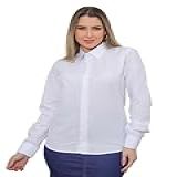 Camisa Feminina Social Branca Com Manga Longa Slim 5033V FB Tamanho M
