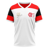 Camisa Flamengo Zico Retrô Branca Masculina