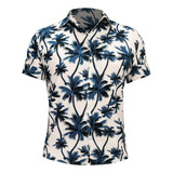 Camisa Floral Promoção Praia Camiseta Manga