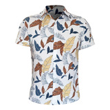 Camisa Floral Promoção Praia Camiseta Manga Curta Masculina