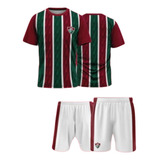 Camisa Fluminense Infantil Bermuda Conjunto Kit Mini Craque