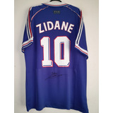 Camisa França Copa Mundo 1998 10 Zidane Autografada