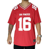 Camisa Futebol Americano M10 Plus San Francisco 16 Vermelho