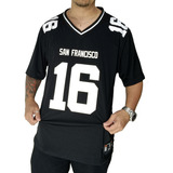 Camisa Futebol Americano M10 San Francisco 16 Preto