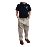 Camisa Gaúcha Polo Infantil Bordada Cavalo Criollo Pilcha