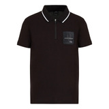 Camisa Gola Polo Armani Exchange Preta Regular Fit Original