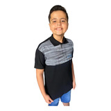 Camisa Gola Polo Infantil Masculina Camiseta Juvenil Black