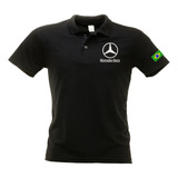 Camisa Gola Polo Mercedes benz Malha Piquet Bordada