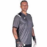 Camisa Goleiro Sublimada Kraft Poker Manga Curta BR Alfa G Regular Cinza Preto Branco 