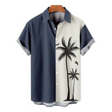Camisa Havaiana De Verão Estampada Em 3d Com Palmeira De Coc