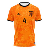 Camisa Holanda Van Dijk 4 Laranja