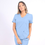 Camisa Hospitalar Scrub Pijama Cirúrgico Feminino Azul Bb