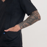 Camisa Hospitalar Scrub Pijama Cirúrgico Masculino Preto