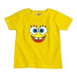 Camisa Infantil Bob Esponja Rosto Camiseta 100 Algodão