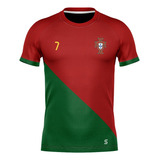 Camisa Infantil Cristiano Ronaldo Cr7 Portugal Vermelha