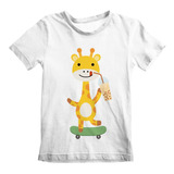 Camisa Infantil Girafa Andando De Skate