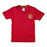 Camisa Infantil Internacional Vermelha Estampa Dourada