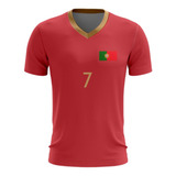 Camisa Infantil Juvenil Portugal Futebol Dry