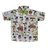 Camisa Infantil Mauricinho Safari Branco Com Gravata Festa Aniversário Comemorações BR Alfa M Regular Branco 