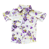 Camisa Infantil Menino Social Floral Linho