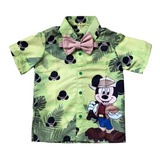 Camisa Infantil Social Festa Aniversário Mickey