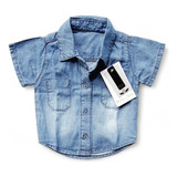Camisa Jeans Clara Estilosa Infantil Menino 1 Ao 14 Anos