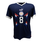 Camisa Jogo Seleção Paraguai 2023 M Rojas 8 Marinho Puma
