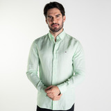 Camisa Linho Tommy Hilfiger Premium Verde