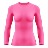 Camisa Manga Longa Feminina Praia Uv 50 Térmica Dry Fit Rosa
