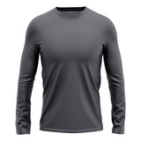 Camisa Manga Longa Masculina Cinza Uv 50 Térmica Dry Fit