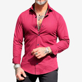 Camisa Manga Longa Masculina Xadrez Slim Lançamento