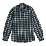 Camisa Manga Longa Slim Xadrez Verde Ogochi Infantil Juvenil