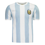 Camisa Masculina Argentina Campeão Mundial 1986 100 Algodão