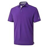 Camisa Masculina De Golfe De Manga Curta Com Absorção De Umidade Ajuste Seco Lisa Casual Piquê Golfe Camisas Polo Para Homens Roxa G