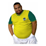 Camisa Masculina Esportiva Plus Size Brasil Estilosa Treino
